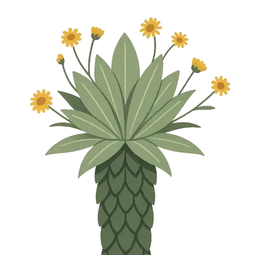 Infographic on Sumapaz flora: The native plants, especially the Frailejones, act as a natural sponge. Their roots and mosses filter and store rainwater, which is slowly released to form streams and rivers.